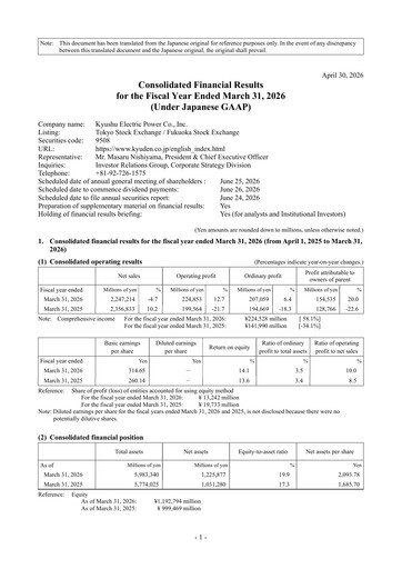 Thumbnail Kyushu Electric Power Company Financial Report 2025-2026