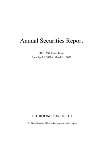 Thumbnail Brother Industries Annual Report 2020