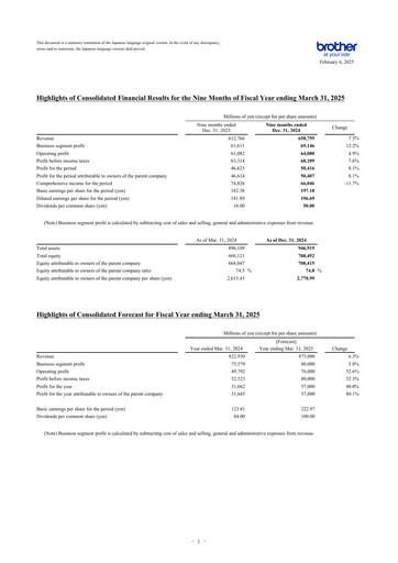 Thumbnail Brother Industries Quarterly Report 2025-q3