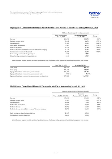 Thumbnail Brother Industries Quarterly Report 2026-q1