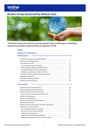 Thumbnail Brother Industries Sustainability Report 2021