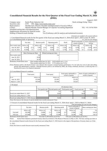 Vorschaubild Kurita Water Industries Ltd. Quartalsbericht 2025-q1