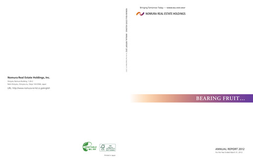 Thumbnail Nomura Real Estate Holdings Annual Report 2012