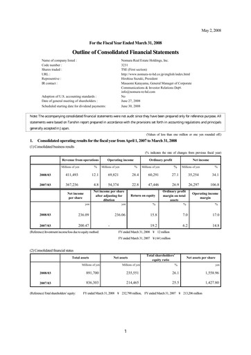 Thumbnail Nomura Real Estate Holdings Financial Statement fy2007