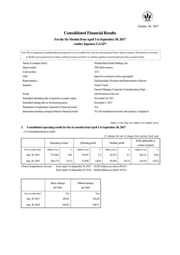 Thumbnail Nomura Real Estate Holdings Half-year Report 2017-h1