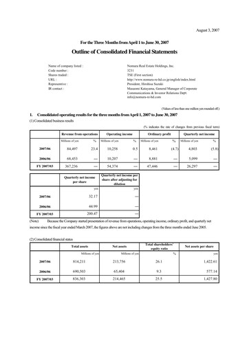 Thumbnail Nomura Real Estate Holdings Quarterly Report 2007-q1