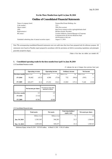 Thumbnail Nomura Real Estate Holdings Quarterly Report 2010-q1