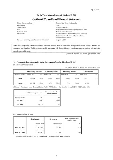 Thumbnail Nomura Real Estate Holdings Quarterly Report 2011-q1