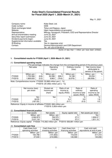 Thumbnail Kobe Steel Financial Report 2020