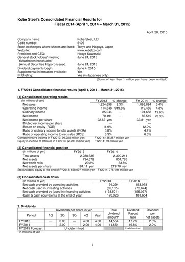 Thumbnail Kobe Steel Financial Statement fy2014