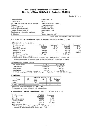 Thumbnail Kobe Steel Half-year Report 2014-h1