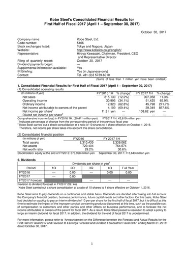 Thumbnail Kobe Steel Half-year Report 2017-h1