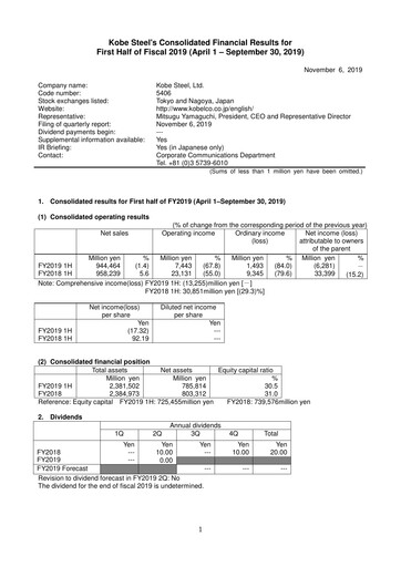 Thumbnail Kobe Steel Half-year Report 2019-h1