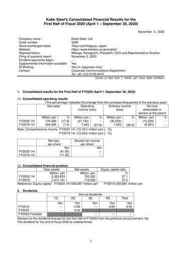 Thumbnail Kobe Steel Half-year Report 2020-h1