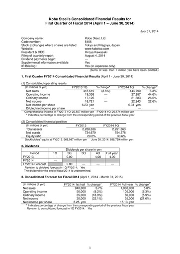 Thumbnail Kobe Steel Quarterly Report 2014-q1