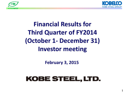 Thumbnail Kobe Steel Quarterly Report 2014-q3