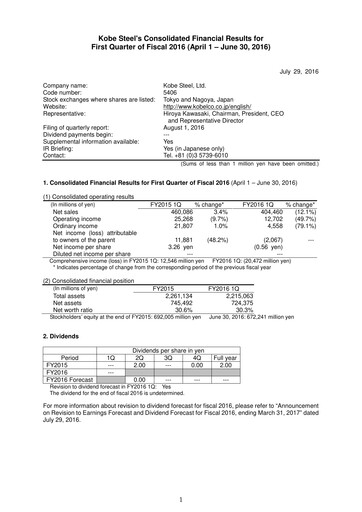 Thumbnail Kobe Steel Quarterly Report 2016-q1