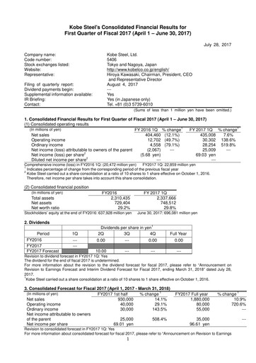 Thumbnail Kobe Steel Quarterly Report 2017-q1