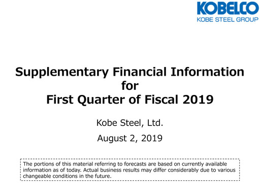 Thumbnail Kobe Steel Quarterly Report 2019-q1
