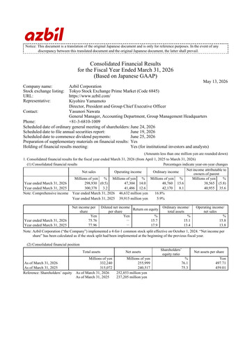 Thumbnail Azbil Corporation Financial Report fy2025