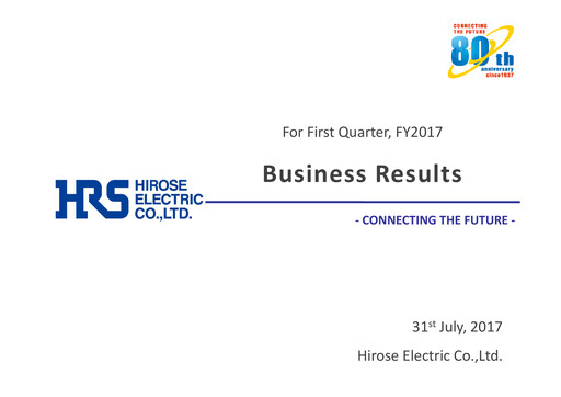 Thumbnail Hirose Electric Quarterly Report 2017-q1