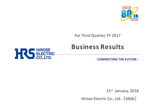 Thumbnail Hirose Electric Quarterly Report 2017-q3