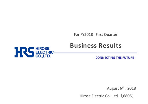 Thumbnail Hirose Electric Quarterly Report 2018-q1