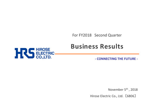 Thumbnail Hirose Electric Quarterly Report 2018-q2