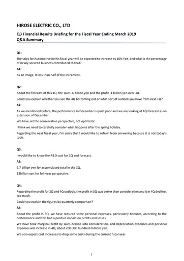 Thumbnail Hirose Electric Quarterly Report 2018-q3