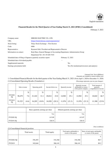 Thumbnail Hirose Electric Quarterly Report 2020-q3