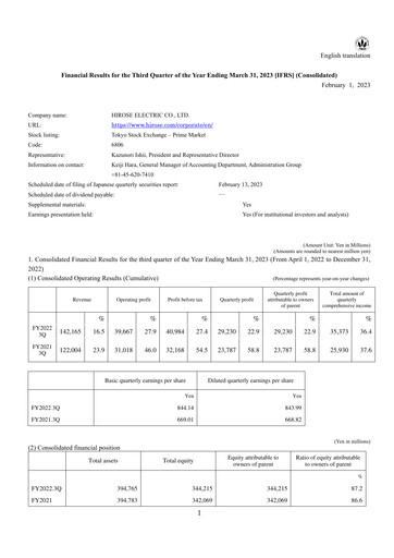 Thumbnail Hirose Electric Quarterly Report 2022-q3
