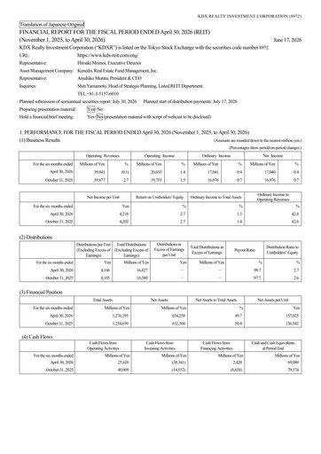 Thumbnail KDX Realty Investment Financial Report 2026-h1
