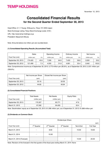 Thumbnail Persol Holdings Quarterly Report 2013-q2