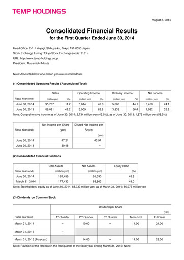 Thumbnail Persol Holdings Quarterly Report 2014-q1