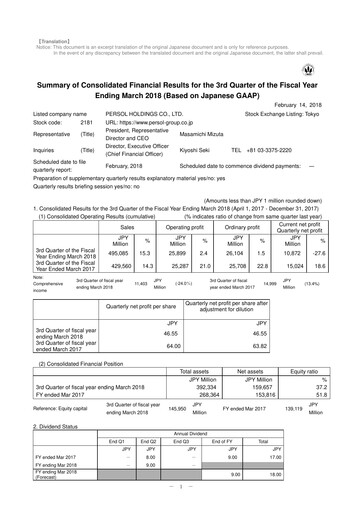 Thumbnail Persol Holdings Quarterly Report 2017-q3