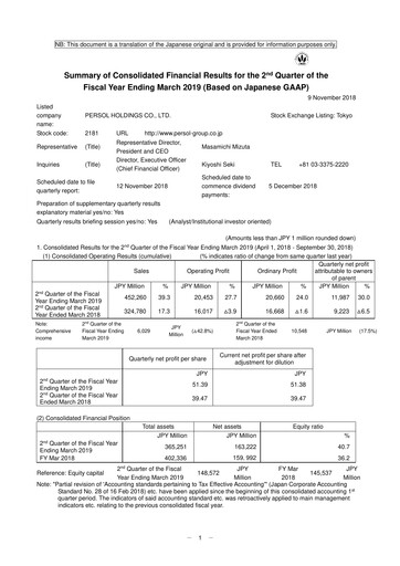 Thumbnail Persol Holdings Quarterly Report 2018-q2
