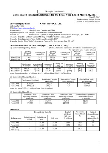 Thumbnail Credit Saison Financial Statement fy2006