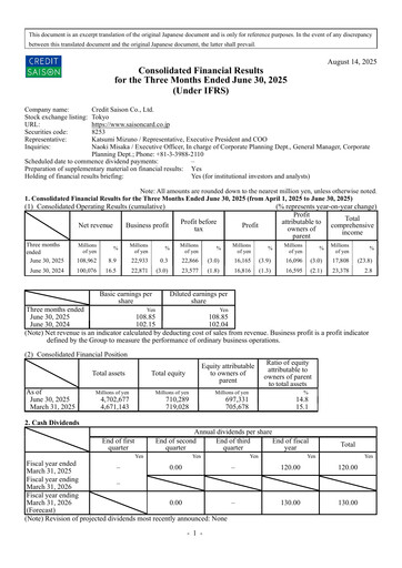Miniature Credit Saison Rapport trimestriel 2025-q1