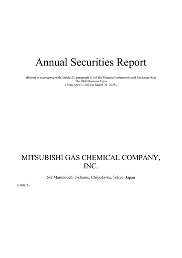 Thumbnail Mitsubishi Gas Chemical Company Annual Report 2025