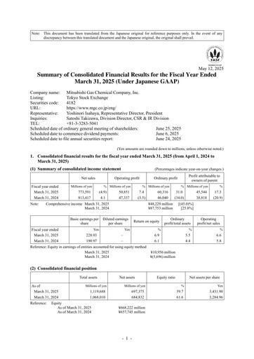 Thumbnail Mitsubishi Gas Chemical Company Financial Report 2024-2025