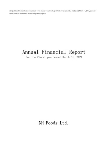 Thumbnail NH Foods (Nipponham) Financial Report 2021