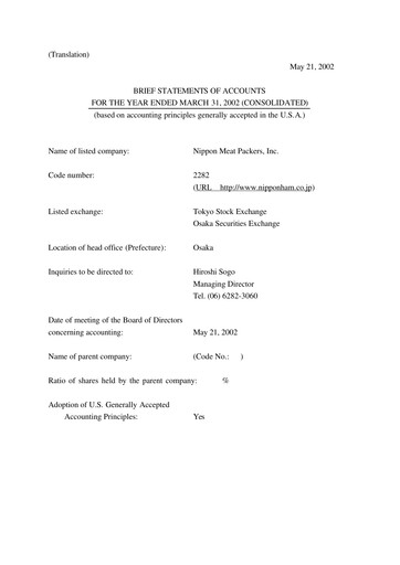 Thumbnail NH Foods (Nipponham) Financial Statement fy2002