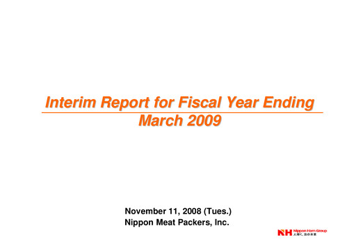 Thumbnail NH Foods (Nipponham) Half-year Report 2009-h1