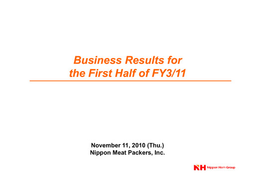 Thumbnail NH Foods (Nipponham) Half-year Report 2011-h1