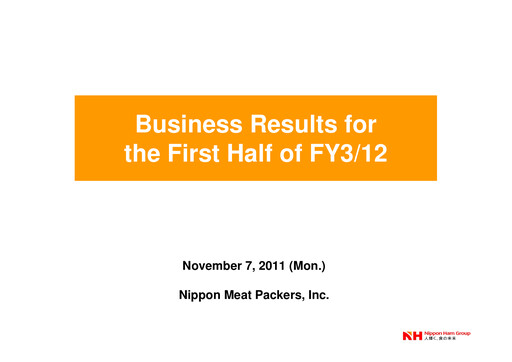 Thumbnail NH Foods (Nipponham) Half-year Report 2012-h1