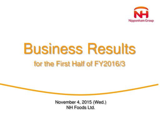 Thumbnail NH Foods (Nipponham) Half-year Report 2016-h1