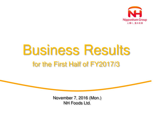 Thumbnail NH Foods (Nipponham) Half-year Report 2017-h1