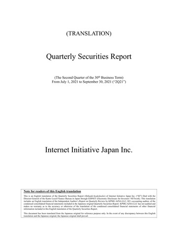 Thumbnail Internet Initiative Japan Inc. Quarterly Report 2021-q2