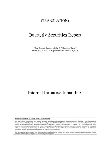 Thumbnail Internet Initiative Japan Inc. Quarterly Report 2022-q2