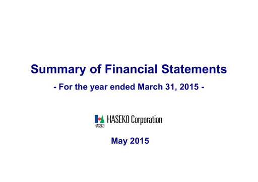 Thumbnail HASEKO Corporation Financial Statement fy2014